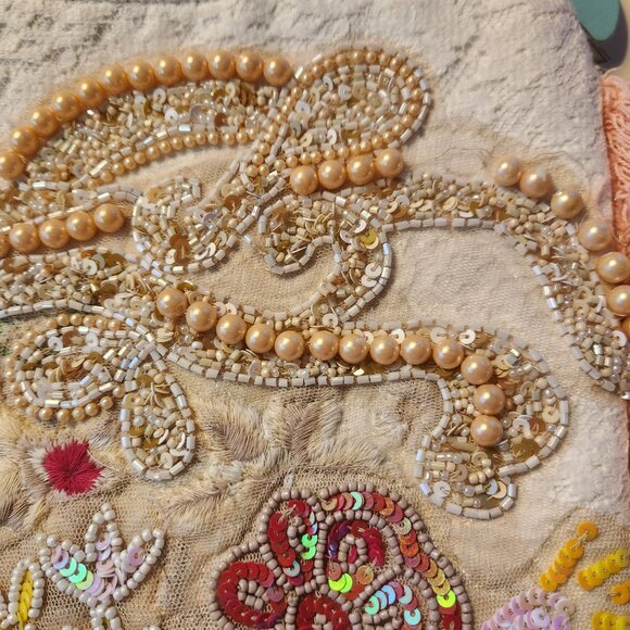 ANTICA SANTORIA Cloth, Lace & Pearls Handbag Shoulder Bag New w/Tag - Picture 7 of 12